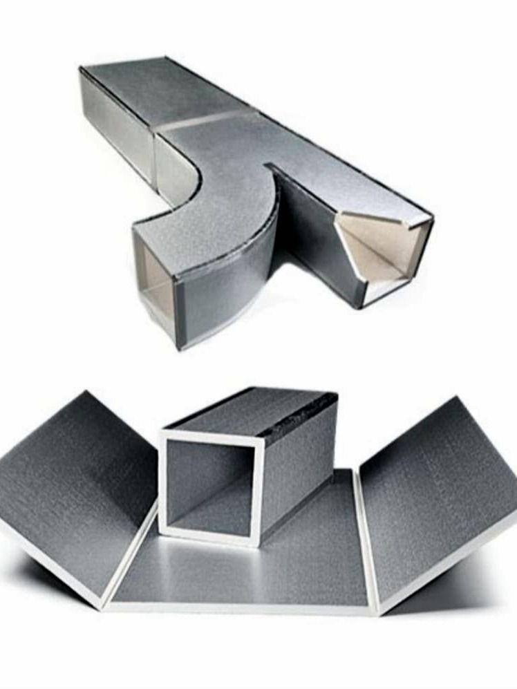 Conducto autoportante de panel preaislado de aluminio, con derivación en T y curva